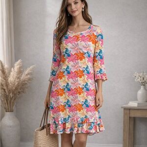Lulu-B Colorful Floral Dress NWOT